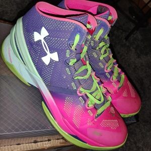 Under Armour Men's Vibrant Pink and Purple Sneakers